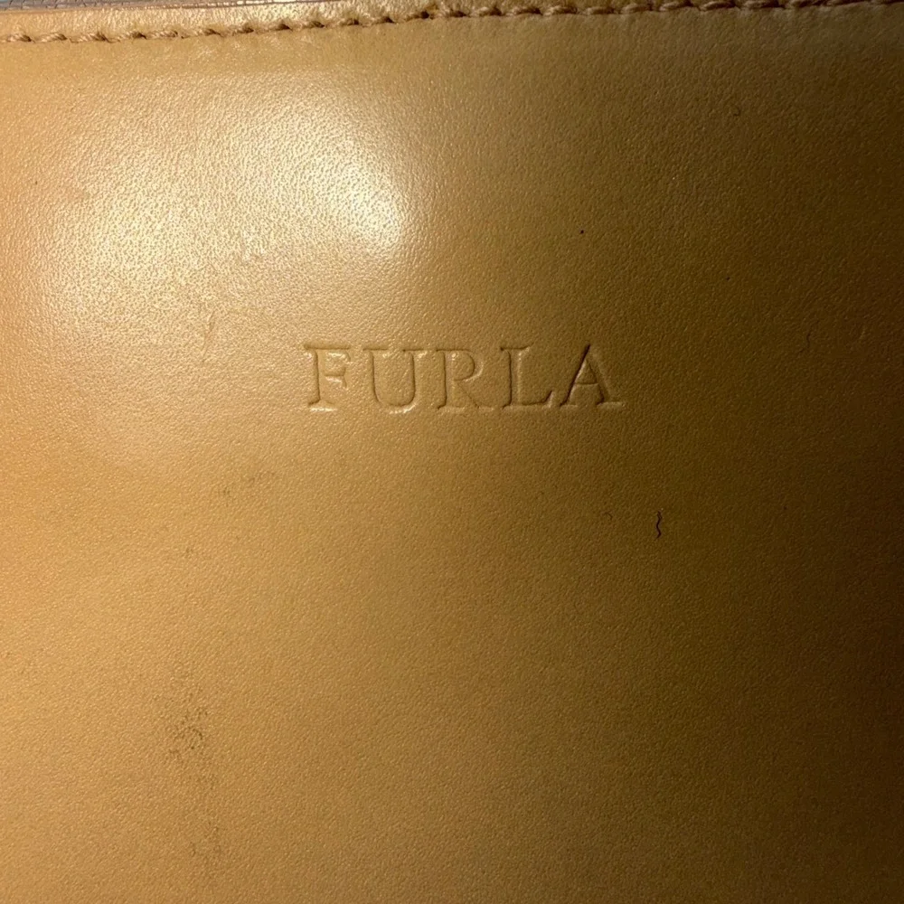 Furla Tan Leather Tote Bag Camel Shoulder Bag Minimalist Shopper